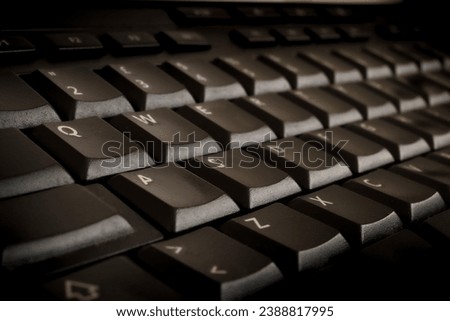 Black computer keyboard. Still-life picture of a peripheral device taken on studio.