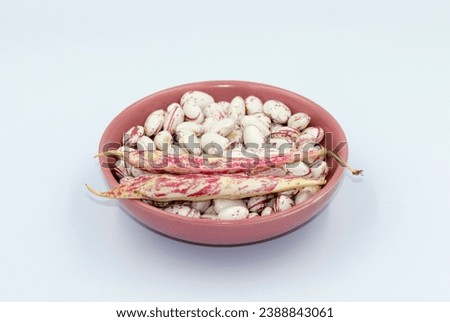 The borlotti beans, a variety of common bean (Phaseolus vulgaris). Royalty-Free Stock Photo #2388843061