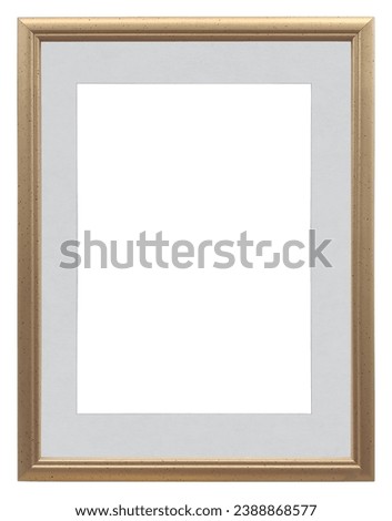 Golden picture frame with mat and copy space ideal to create a mockup
