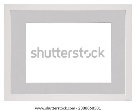 White picture frame with mat and copy space ideal to create a mockup