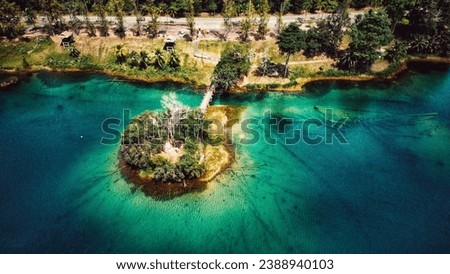 natural scenery in the small island of Puteri Bukit Besi terengganu lake