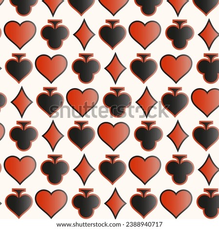 Design Playing Cards Pattern Isolated On White Background. Vector Illustration In Flat Style.