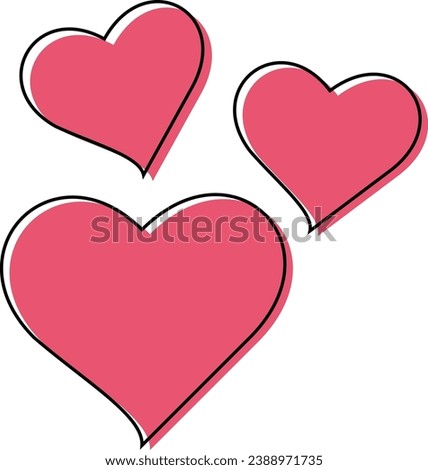 Pink heart love clip art vector simple beautiful illustration 