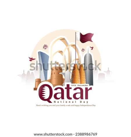 creative celebration Vector Illustration Qatar National Day (December 18th) 
 Royalty-Free Stock Photo #2388986769