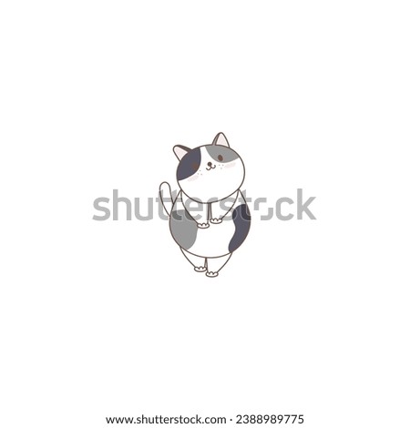 set of cute cats in white character