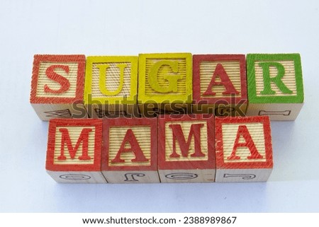 The term sugar mama visually displayed on a clear background with copy space