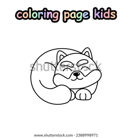 sleeping dog coloring book for kids
