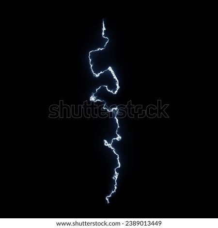 Realistic lightning electricity on black background Lightning bolts realistic vector illustration. Powerful thunderstorm electricity discharge isolated on black background. Blue thunderbolt flare.