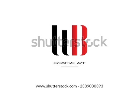 BW, WB, B, W abstract letters logo monogram Royalty-Free Stock Photo #2389030393
