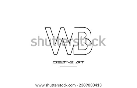 BW, WB, B, W abstract letters logo monogram Royalty-Free Stock Photo #2389030413