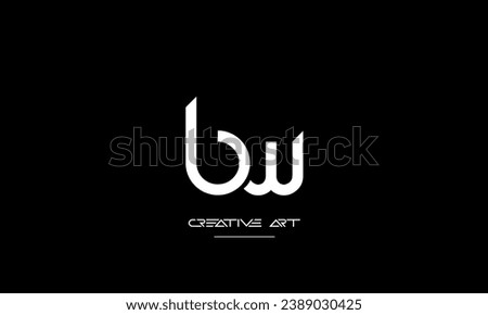BW, WB, B, W abstract letters logo monogram Royalty-Free Stock Photo #2389030425