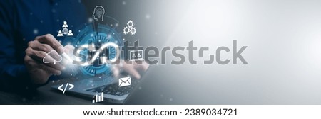 Light bulb with Infinity symbol with technology global marketing online in business connection network economy strategy of investment, banking and financial data exchange for business growth.