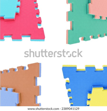 Colored rubber for tatami dojang. Eva rubber to cushion physical activity, bouncing, exercises, mats and mattresses. Avoid falls, practice safe sports. Rubber martial arts isolated on white background Royalty-Free Stock Photo #2389041129