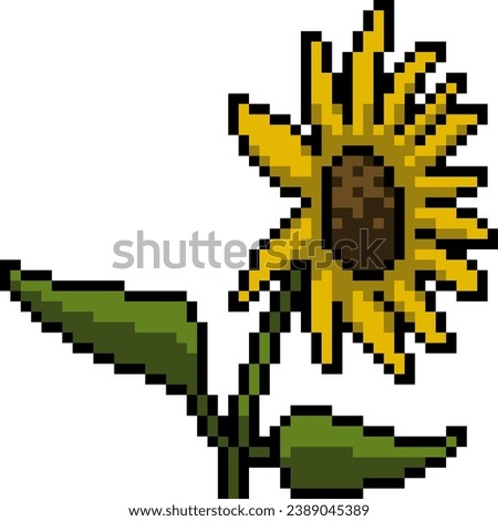 pixel art of yellow sunflower bloom