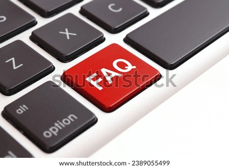 Red computer key for FAQ Royalty-Free Stock Photo #2389055499