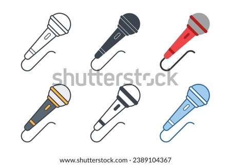 Microphone icon collection with different styles. Microphone icon symbol vector illustration isolated on white background
