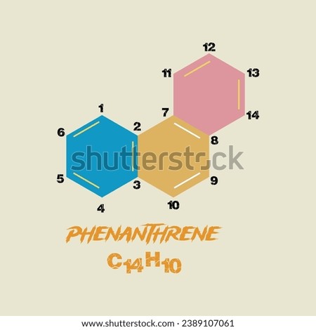 phenanthrene structure crazy written with Vector illustration for t-shirts, websites, print, clip art, posters, and print-on-demand merchandise