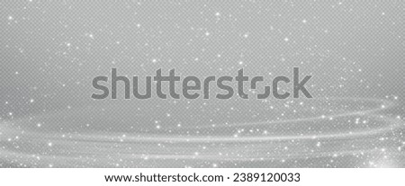 Snow and snowflakes on transparent background. Winter snowfall effect of falling white snow flakes and shining, New Year snowstorm or blizzard realistic backdrop. Christmas or Xmas holidays. Royalty-Free Stock Photo #2389120033