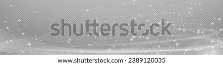 Snow and snowflakes on transparent background. Winter snowfall effect of falling white snow flakes and shining, New Year snowstorm or blizzard realistic backdrop. Christmas or Xmas holidays. Royalty-Free Stock Photo #2389120035