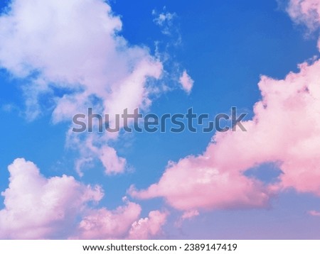 beauty sweet pastel pink and white blue colorful with fluffy clouds on sky. multi color rainbow image. abstract fantasy growing light
