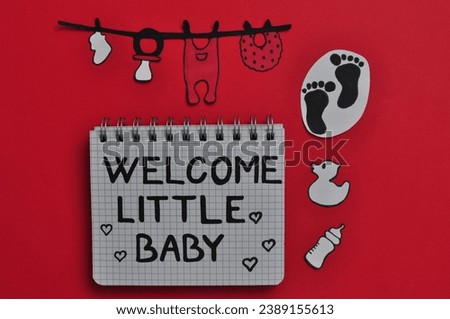 red welcome little baby background 