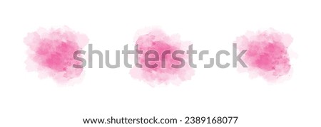 Set of abstract pink watercolor water splash on a white background. Vector watercolour texture in salad color. Ink paint brush stain. Pink splatters spot. Watercolor pastel splash Royalty-Free Stock Photo #2389168077