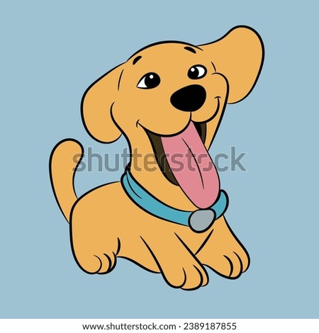 dog cartoon illustration funny and happy