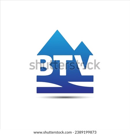 BTV home shape logo design icon