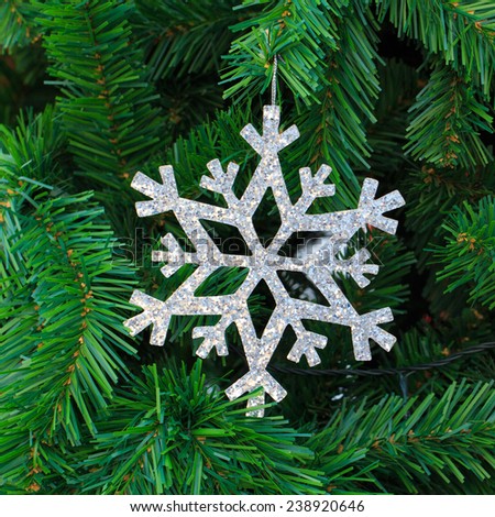 snowflake on cristmas tree