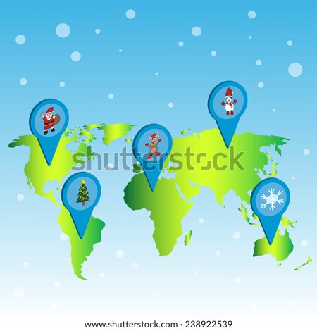 Christmas world and snowflakes background. Vector eps10. 