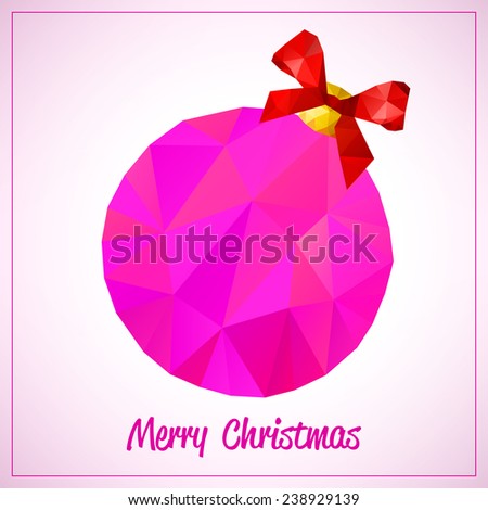 Happy New Year and Merry Christmas red vector background with fir - tree from snowflakes