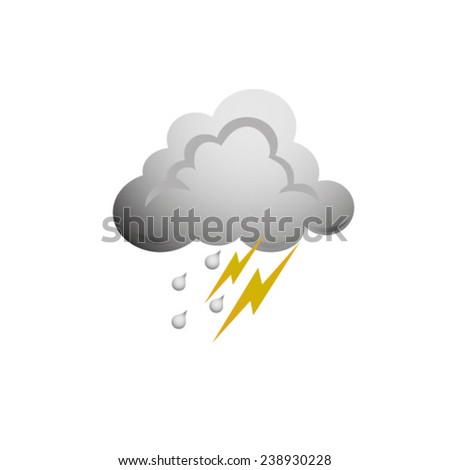 Clouds with lightning and rain - icon for weather