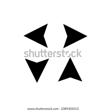 several direction symbols black color flat style suitable for symbols, icons, directions, signage