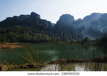 views of clear water lakes, mountains and trees