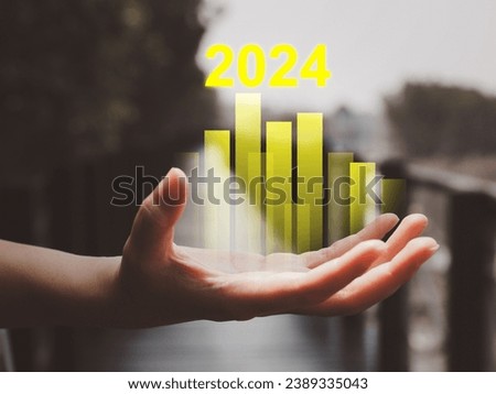 New Year Business 2024 Positive Indicators 2024 growth of long-term investment or new business startup