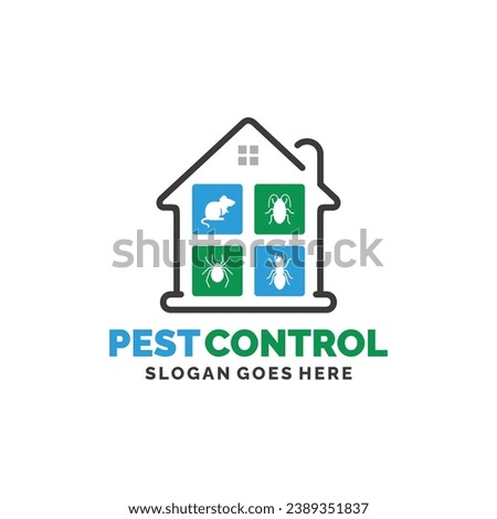Home pest control logo design vector illustration Royalty-Free Stock Photo #2389351837