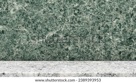 Green Marble table top or Granite counter for product display stage Premium podium with natural Pattern surface stone wall