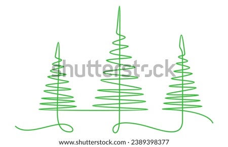 Christmas Tree line art style vector