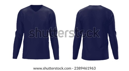 Navy blue long sleeve t-shirt mockup template for your design needs