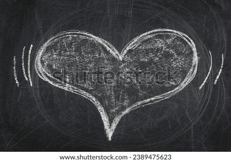 Icon heart, hand draw on chalkboard, blackboard texture Royalty-Free Stock Photo #2389475623