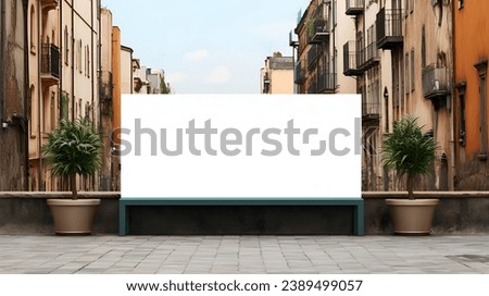 Empty billboard outdoor mockup in italian city