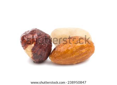 nuts on a white background