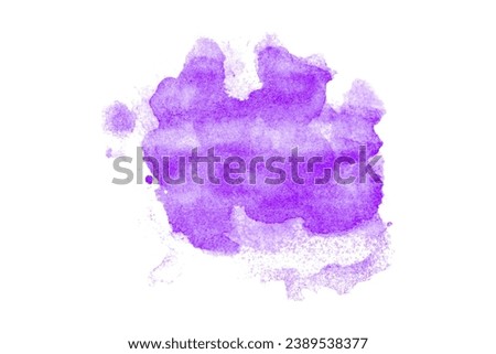 Purple watercolor background. Artistic hand paint. isolated on white background