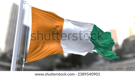 Flag of Ivory Coast. National symbols of Ivory Coast. Royalty-Free Stock Photo #2389540901