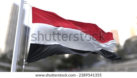 Flag of Yemen. National symbols of Yemen. Royalty-Free Stock Photo #2389541355