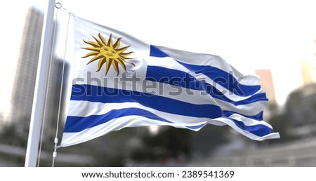 Flag of Uruguay. National symbols of Uruguay.