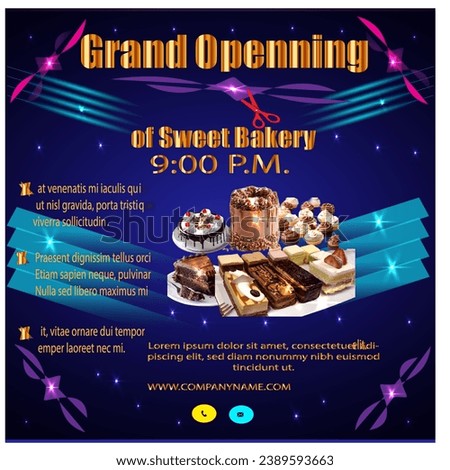  SWEET BAKERY GRAND OPENING 2024 COLOURFUL BUSINESS FLYERS  