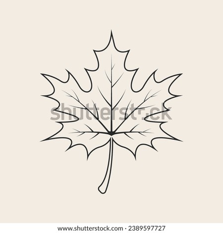 maple leaf line art logo design vector