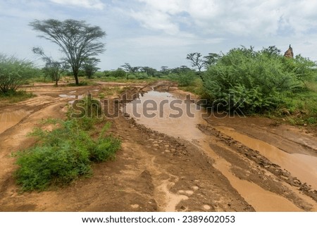 Muddy road in Omo valley, Ethiopia
