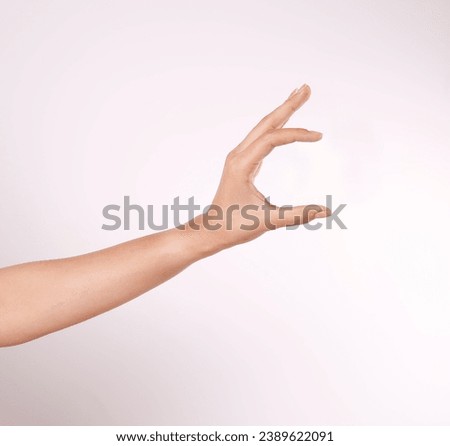 Female hands isolated white background showing poses.